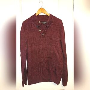 Marc Anthony Sweater Mens L Red Marroon Alpaca Wool Blend Pullover Casual